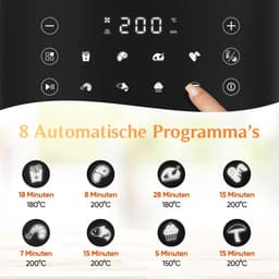 JAP Appliances Ascension - Airfryer XL - Heteluchtfriteuse XXL - 2000W - 7,6L Inhoud - 60ºC tot 200ºC - Zwart — thumbnail 4