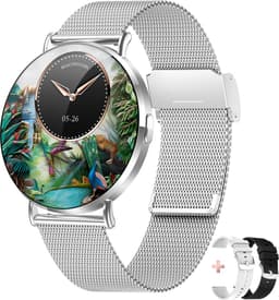 Bizoule Smartwatch Lunita - AMOLED - Zilver - 41mm - Horloge met Belfunctie - Stappenteller - Android en iOS — thumbnail 1