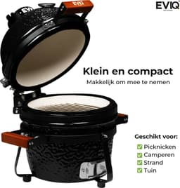 EVIQ - Kamado barbecues - Houtskoolbarbecue – Keramisch Kamado BBQ - Egg BBQ - 13" — thumbnail 3