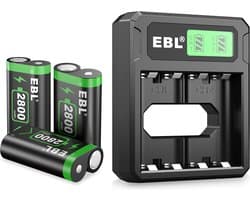 EBL Oplaadstation met 3x 2800 mAH Accu's voor de XBOX Series X/S & XBOX ONE X/S - Black LCD Docking Station - Laadstation voor Xbox controllers