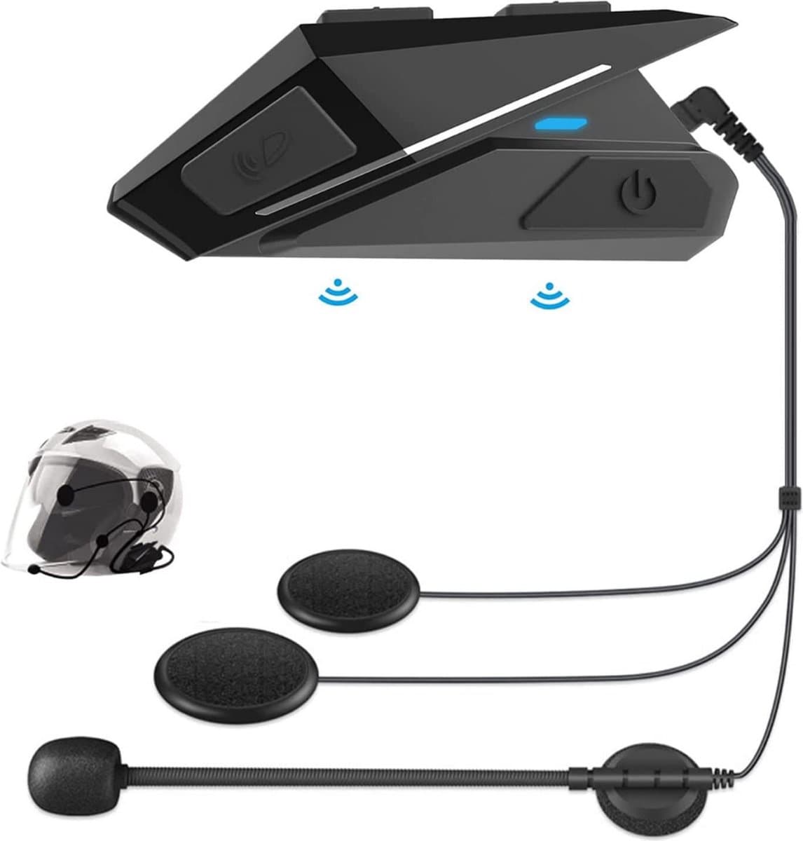 Motorhelm Koptelefoon - Draadloze Handsfree Motorhelm Koptelefoon, Muziek Luidsprekers, Microfoon Call Control, Anti-interferentie Koptelefoon — afbeelding 1