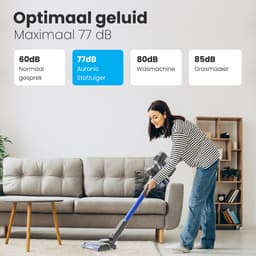 Auronic Steelstofzuiger Draadloos 220W - Draadloze Stofzuiger - HEPA Filter - Zelfstaand - Op Accu - Zonder Zak - Kruimeldief - Vacuum Cleaner - Grijs/Blauw — thumbnail 4