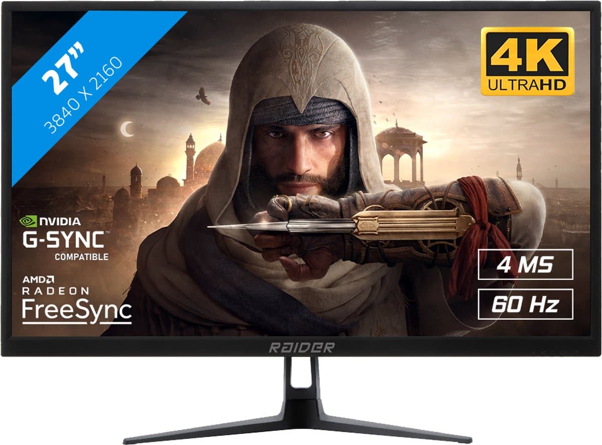 RAIDER 4K IPS Gaming Monitor - 27 inch - 3840x2160 - Zwart — afbeelding 1