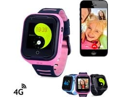 GPSHorlogeKids - GPS horloge kind - smartwatch kinderen - 4G videobellen - GPS tracker - SOS-alarm - zaklantaarn - incl. simkaart - Base Roze II