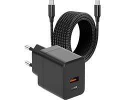 Snellader met USB-C Oplader 3 Meter voor S24/S23/S22/S21/S20/S10/A51/A53- Quick Charge / Super Fast Charge 35W - Gecertificeerde USB Adapter met USB-C Kabel