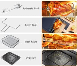 Royalty Line® AFO12601 Airfryer Oven - Airfryer XXL - 12 Liter Heteluchtoven met 12 Programma's - Touch Display Heteluchfriteuse - 1800W - Zwart / RVS — thumbnail 11
