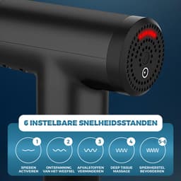 Palmwood Massage Gun - Massage Apparaat - Massage pistool - Incl. 4 opzetstukken - Draadloos - Incl. opbergkoffer — thumbnail 2