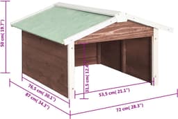 vidaXL - Overkapping - voor - grasmaaier - 72x87x50 - cm - vurenhout - mokka - en - wit — thumbnail 4