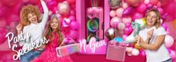 N-GEAR Disco Block 410 - Bluetooth Speaker - Karaoke Set - Party Box met 2 Microfoons - Roze — thumbnail 5