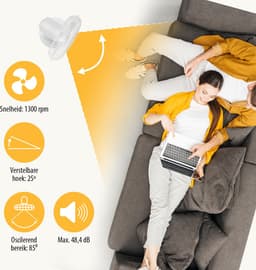 Tristar Tafelventilator 30 cm – 3 Snelheden – 85° Oscillatie – Verstelbare Luchtstroom – VE-5724 – Wit — thumbnail 3