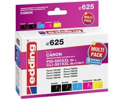 Edding Inktcartridge vervangt Canon PGI-580PGBK XXL, CLI-581C XXL, CLI-581M XXL, CLI-581Y XXL Compatibel Combipack Kleu