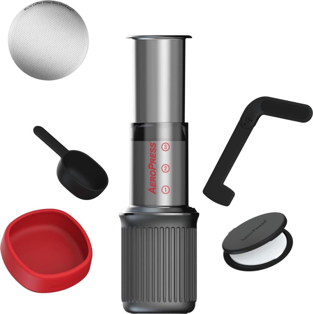 Aeropress GO Coffee Maker + IMS E&B LAB koffiefilter 200 micron RVS — afbeelding 1