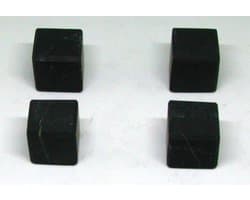 Set 4 ongepolijste shungiet kubussen 35 mm (audiovoetjes)