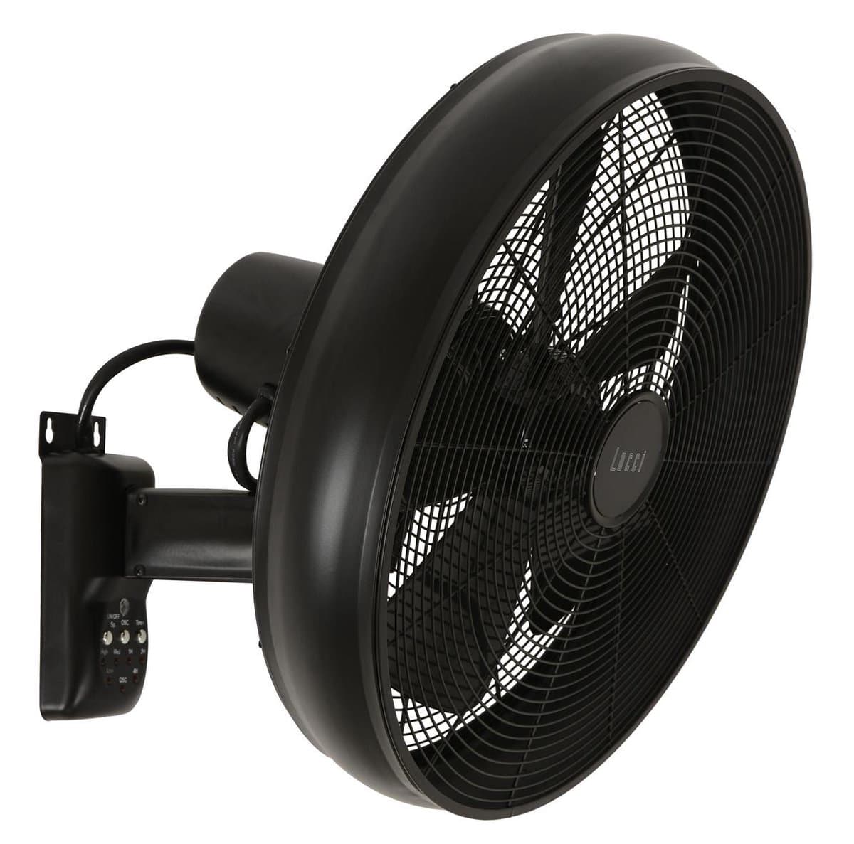 Lucci AIR BK Wandventilator 50 W (Ø) 410 mm Zwart Zwenkbaar — afbeelding 1