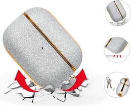 Bling shiny glitter hoesje for AirPods Pro - Zilver — thumbnail 4