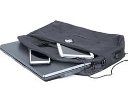 SafeSave Laptoptas -  Waterafstotende schoudertas met laptop vak en usb aansluiting – computertas  – aktetas – usb poort -  15.6 inch – antraciet