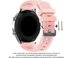 Siliconen Bandje - Geschikt voor 22 mm Smartwatches - Lichtroze - Wearablebandje