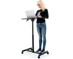 Tatkraft Focus - Ergonomische Laptoptafel Op Wielen - Geschikt Voor  Notebook / Apple Macbook Pro/Air 7-20 Inch Statafel Laptopstandaard Steun - Mobiele Bed/Schoot/Bank Laptop Standaard Houder - Laptophouder Laptopstand Tafel In Hoogte Verstelbaar