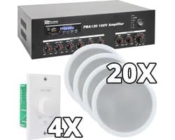 Power Dynamics 100V Bundelset met 20 Speakers en volumeregelaars