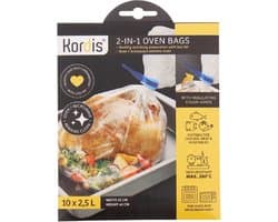 Braadzak 25x40 cm - 10 braadzakken 2,5 liter - braadzak voor oven en airfryer - 10 stuks