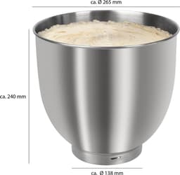 Clatronic KM 3765 kneedmachine, 1500 W, 8 snelheden, 10 liter roestvrijstalen kom voor max. 6-6,5 kg, spatdeksel met navulopening, rood — thumbnail 2