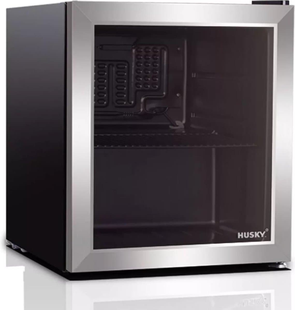 Husky CKK50-CNS - Mini Koelkast - Met Glazen Deur - 46 Liter - Zilver — afbeelding 1