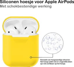 Hoesje - Geschikt voor Apple Airpods 2 - Siliconen Hoes met Clip - Silicone Case Cover - Geel — thumbnail 3