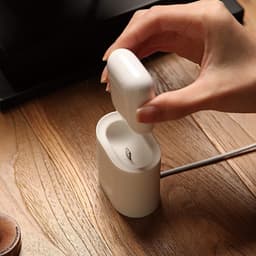 DrPhne AP3 Zachte Siliconen Standhouder -Bureau Oplaadstation - Geschikt voor AirPods 1/2 - Wit — thumbnail 4