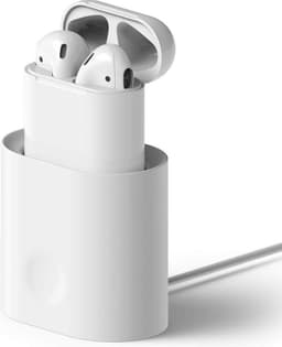 DrPhne AP3 Zachte Siliconen Standhouder -Bureau Oplaadstation - Geschikt voor AirPods 1/2 - Wit — thumbnail 2