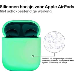 Hoesje - Geschikt voor Apple Airpods 2 - Siliconen Dun Met Clip - Case Cover - Silicone Hoes - Glow in the dark — thumbnail 3