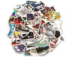 *** 50 Stickers Sneacker - Sport Schoen Stickers - schoenen - Grappige Stickers - Laptop Stickers Stickervellen - Plakstickers - Koffer Stickers - Stickers Bullet Journal van Heble® ***