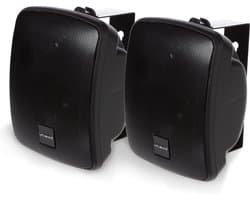 Artsound ASW45.2, Set van 2 waterdichte luidsprekers, 2-weg hifi luidspreker, 10-80 watt, met muurbeugel voor wandmontage, geschikt voor binnen en buiten, terras, tuin, sauna, zwembad, badkamer, kleur: zwart