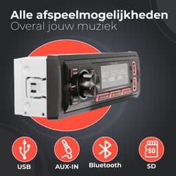 Caliber Autoradio met Bluetooth - Media Speler zonder Radio - Muziek Streamen - Handsfree bellen - USB Oplaadpoort - 4 x 55 Watt (RMD035MP) — thumbnail 2
