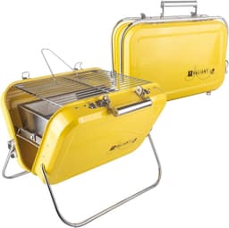Portable BBQ - Draagbare Opvouwbare Picknick en Camping Barbecue - Geel - Roestvrij Staal - Perfect voor Buiten en Strand — thumbnail 1