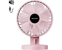 Ninzer Mini Ventilator USB - Stille Mini USB-Ventilator - Tafelventilator & Bureau Ventilator - Compact, Stil & Krachtig - Roze — afbeelding 1