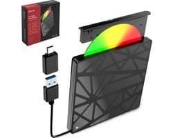 Quarum Externe DVD/CD Speler & Brander - Voor Laptop & MacBook - Data & Voeding via USB 3.0 of USB-C - Plug & Play - 0024