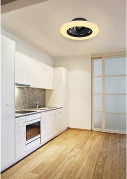 Globo Moderne LED Ventilatoren Travo 1 Lichtpunt Wit/Zwart Kunststof Slaapkamer Dimbaar Diameter 52cm — thumbnail 5