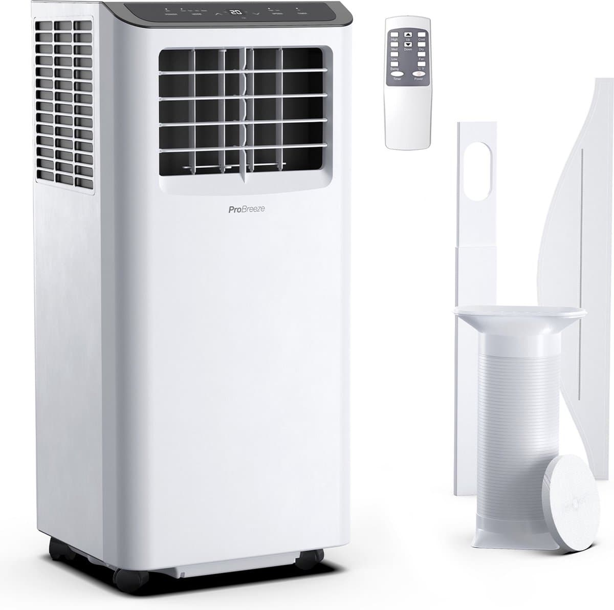 Pro Breeze Mobiele Airco – 9000 BTU – 4-in-1 Luchtkoeling, Ontvochtiging, Ventilatie en Slaapmodus – Airco voor Slaapkamer, Woonkamer, Kantoor, Gym – Smart Home WiFi - 24-uurs Timer & Incl Raamafdichtingkit – Energieklasse A – Wit — afbeelding 1