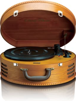 Classic Phono Retro Platenspeler - Vinyl Koffer met 2 ingebouwde Speakers - TT-34 - Bruin — thumbnail 1
