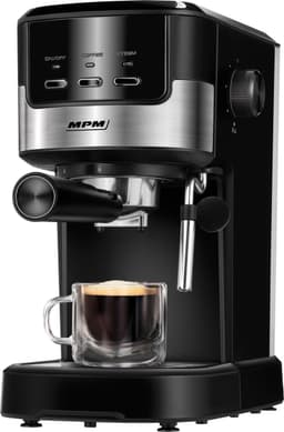 MPM - Koffiemachine - Koffieapparaat - Espressomachine 15 Bar met Aluminium Boiler en Stoompijpje — thumbnail 1