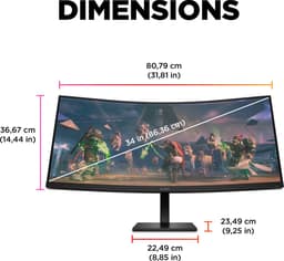 HP OMEN 34c - QHD VA Ultrawide Curved 165Hz Gaming Monitor - 34 Inch — thumbnail 2