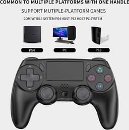 Ntech PS4 Controller Geschikt voor PS4 en PS3 - ps4 game controller Draadloos P47 - Blauw - Audio Jack Input - Touch Sensor - Dual Trilmotoren Draadloze Controller — thumbnail 3