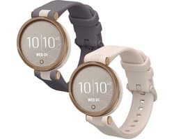 kwmobile 2x horlogebandjes geschikt voor Garmin Lily Sport bandje - Smartwatch bandjes van TPU - Activity tracker horloge band in lavendel / beige