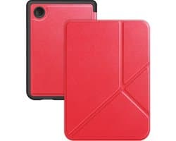 Hoes Geschikt voor Kobo Clara Colour Hoesje Bookcase Cover Hoes Trifold - Hoesje Geschikt voor Kobo Clara Colour Hoes Cover Case - Rood