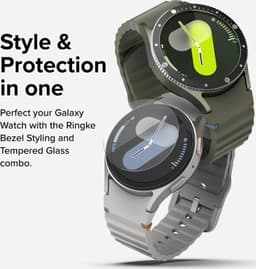 Ringke Bezel Styling + Tempered Glass Geschikt voor Samsung Galaxy Watch 7 44MM - RVS Watch Cover + Screen Protector - 44-99 Zwart — thumbnail 6