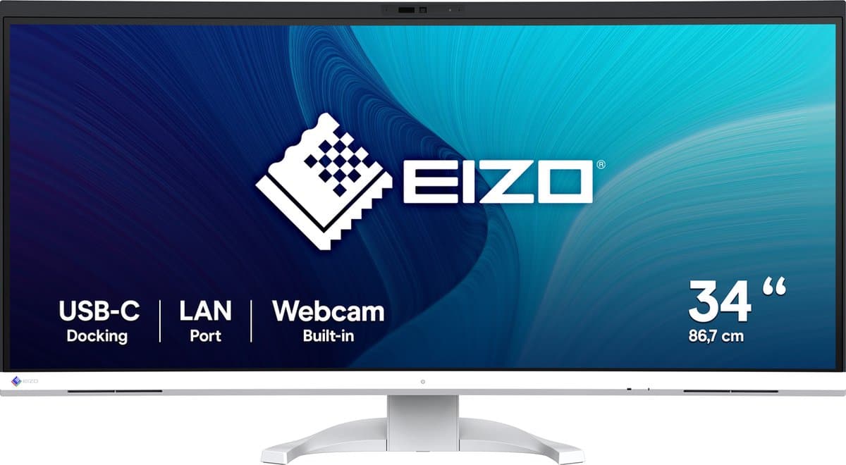 EIZO FlexScan EV3450XC-WT computer monitor 86,6 cm (34.1") 3440 x 1440 Pixels UltraWide Quad HD LCD Wit — afbeelding 1