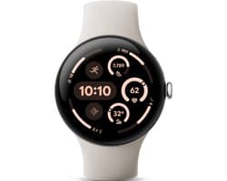 Google Pixel Watch 3 - Smartwatch - 45mm - Zilverkleurig/Wit