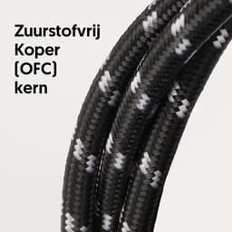 Áengus Black Tweed Gitaarkabel Instrumentkabel - 6.35mm mono jack plug haaks/haaks - 1,5 meter — thumbnail 2