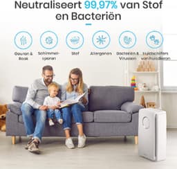 Luchtreiniger met True HEPA luchtfilter voor mensen met allergieën, CADR 218m³ voor maximaal 40m² en 99,97% filterprestaties tegen pollen, stof, rook - Voor een betere luchtkwaliteit — thumbnail 5