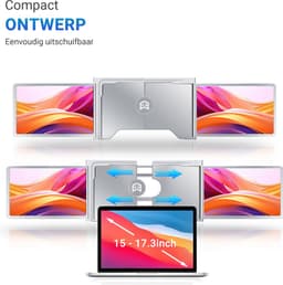 E3MAX Portable Monitor Pro Ultra (2024) - Tri-screen - Monitoren - One Cable Connection - Triple screen - Monitor - Windows/MacOS - 2x 15 Inch Full HD - Laptop Scherm Uitbreider Laptopscherm: 15" - 17.3" — thumbnail 2